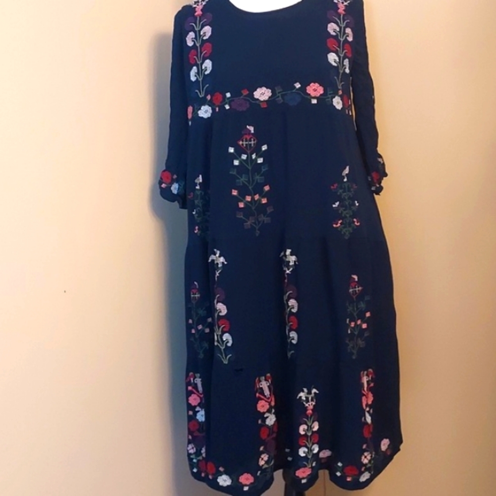 Orange Creek Pink and Blue Midi Dress